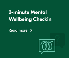 Text reading "2-minute mental wellbeing checkin".
